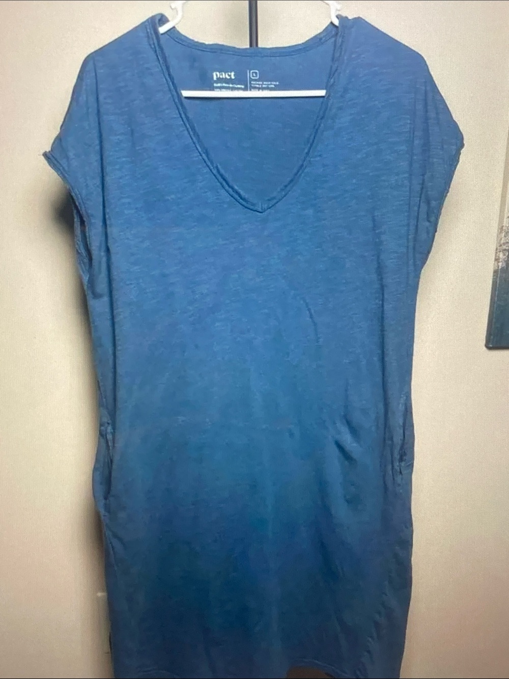 Pact Deep Blue V-Neck Tunic